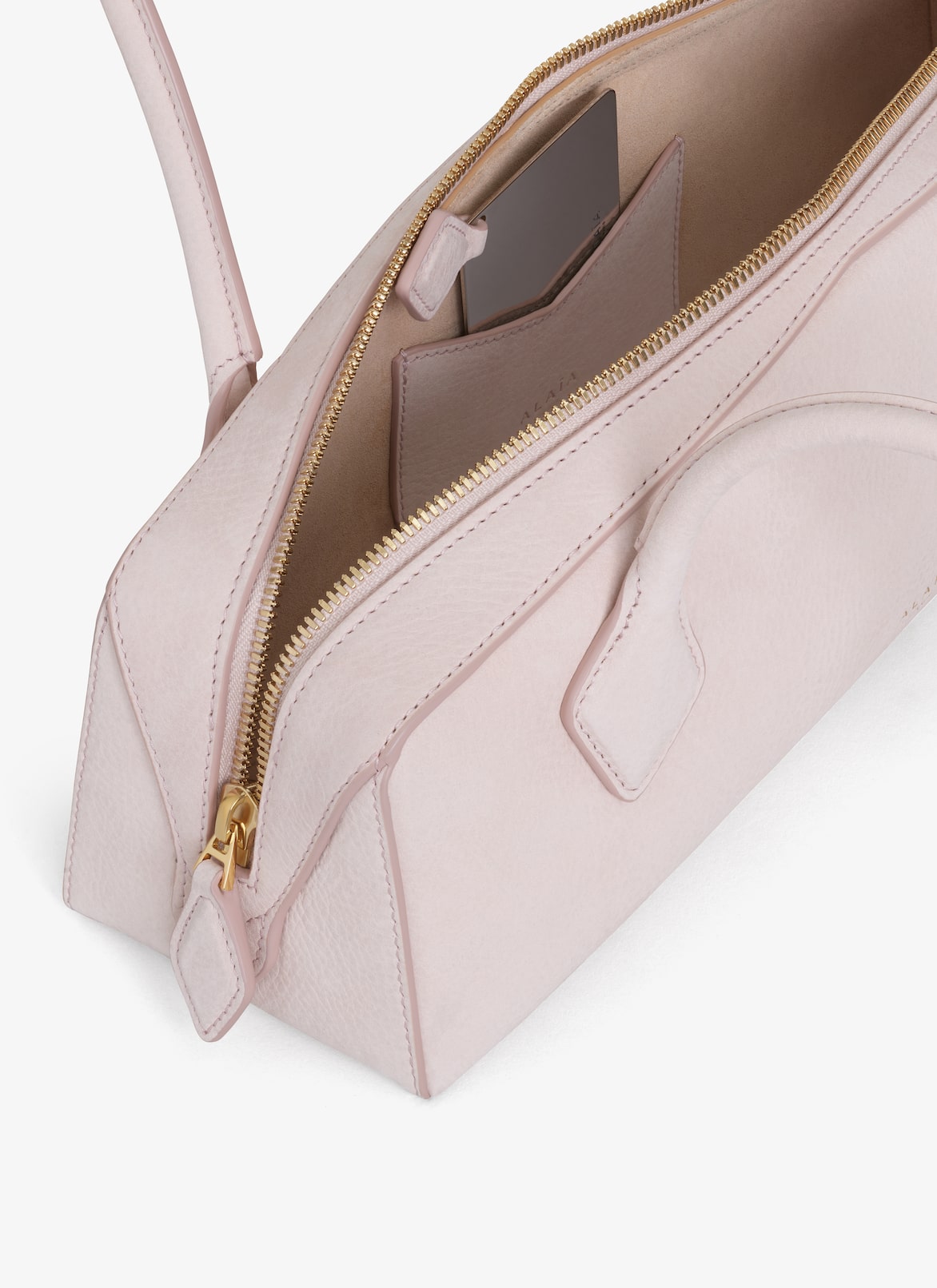 LE TECKEL MEDIUM BAG IN NUBUCK ALAÏA BEIGE/POWDER LE TECKEL MEDIUM BAG IN NUBUCK
